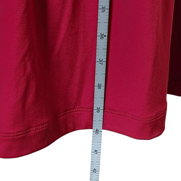 Talbot's Sleeveless Midi Dress Pleated Women's 12P Red Stretch Jersey Knit - Picture 11 of 11